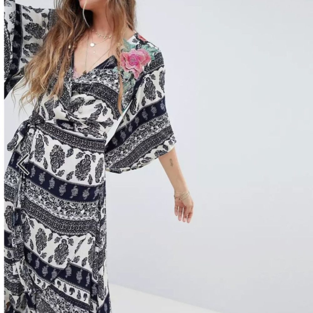 Aratta Silent Journey Embroidered Floral Anthropologie Maxi Dress Size Small - Picture 3 of 10